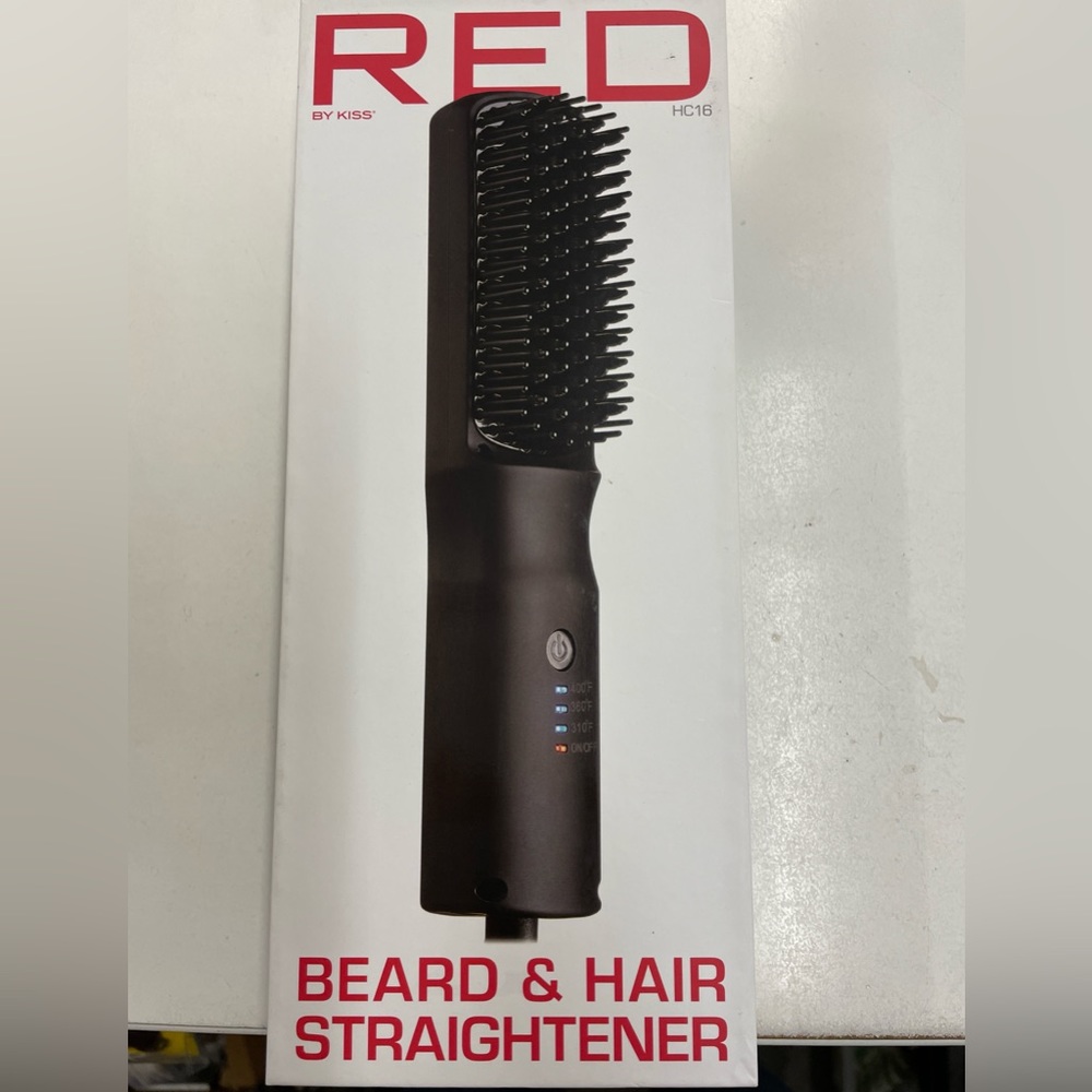 RED beard & hair straightener NIB